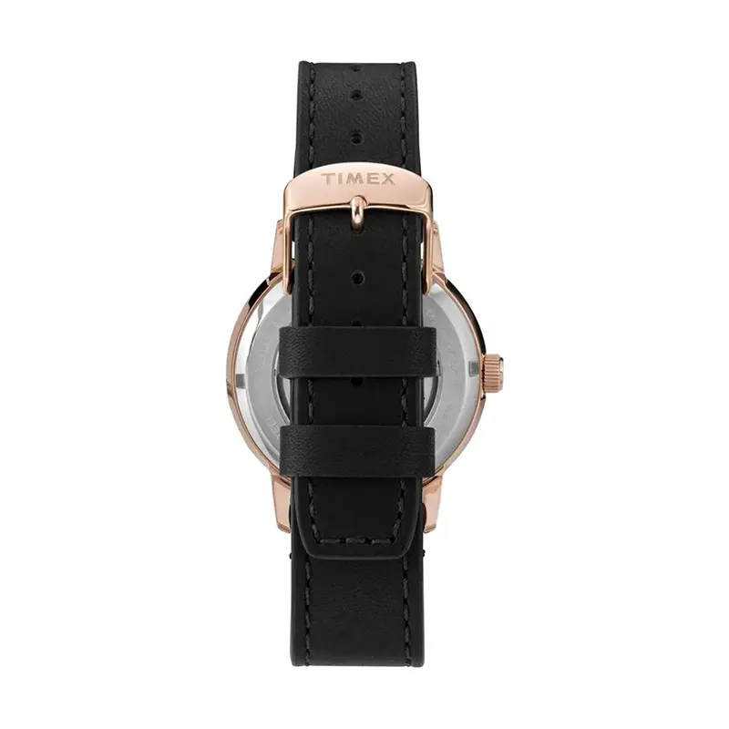 Timex Marlin Automatic Black Dial Leather Men's Watch- TW2U83300